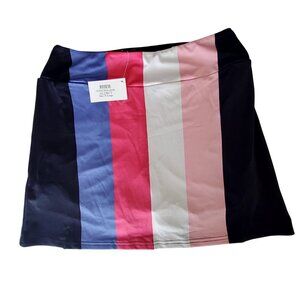 Golftini Pink Label Womens Striped Skort Connection-Short XL Polyester/Spandex